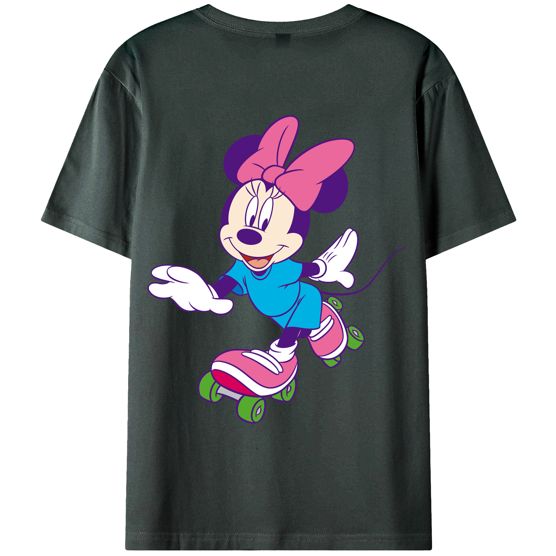 ミッキーマウス Mickey Mouse 綿100％ メンズ半袖Tシャツ（バックプリント） 通気性